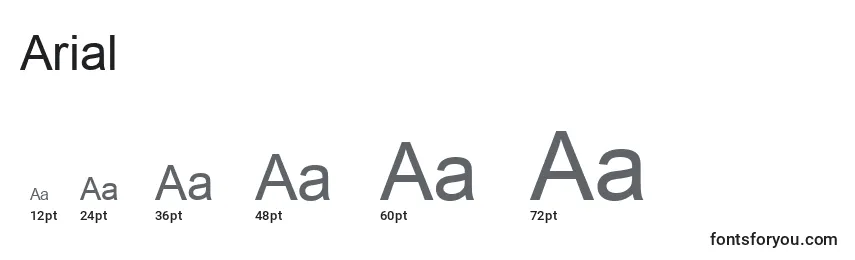 Размеры шрифта Arial