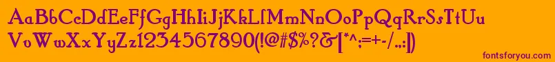 Hobbyhorsenf Font – Purple Fonts on Orange Background