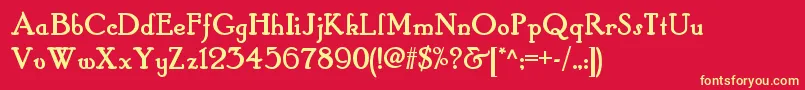 Hobbyhorsenf Font – Yellow Fonts on Red Background