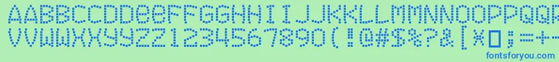 Exitfontforafilm-fontti – siniset fontit vihreällä taustalla