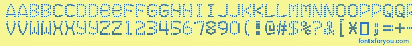 Шрифт Exitfontforafilm – синие шрифты на жёлтом фоне