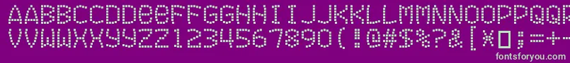 Exitfontforafilm-Schriftart – Grüne Schriften auf violettem Hintergrund