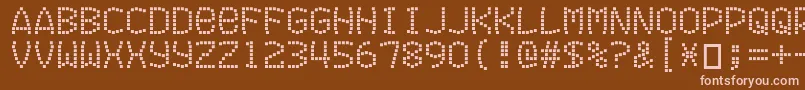 Exitfontforafilm-fontti – vaaleanpunaiset fontit ruskealla taustalla