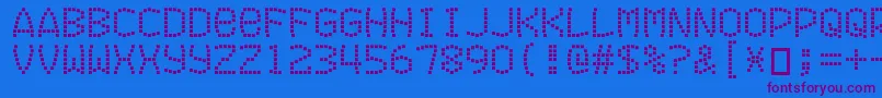 フォントExitfontforafilm – 紫色のフォント、青い背景