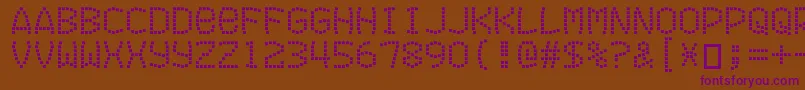 Exitfontforafilm-Schriftart – Violette Schriften auf braunem Hintergrund