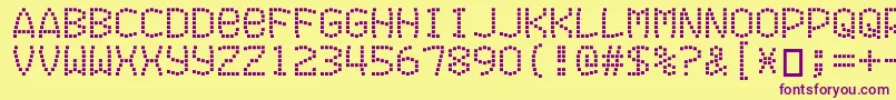 Шрифт Exitfontforafilm – фиолетовые шрифты на жёлтом фоне