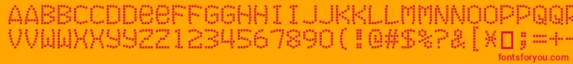 Exitfontforafilm Font – Red Fonts on Orange Background