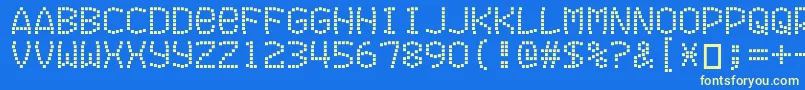 フォントExitfontforafilm – 黄色の文字、青い背景