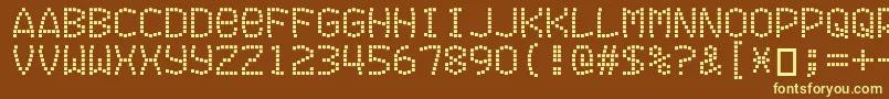 Fonte Exitfontforafilm – fontes amarelas em um fundo marrom