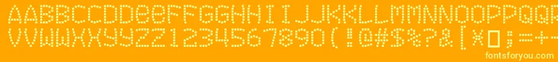 Exitfontforafilm Font – Yellow Fonts on Orange Background