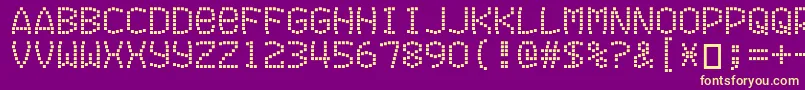フォントExitfontforafilm – 紫の背景に黄色のフォント