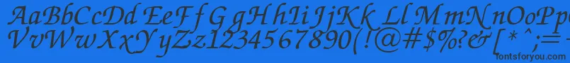 Chancery Font – Black Fonts on Blue Background