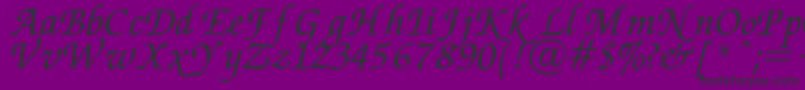Chancery Font – Black Fonts on Purple Background