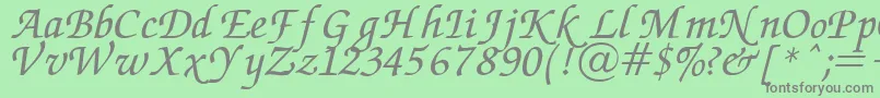 フォントChancery – 緑の背景に灰色の文字