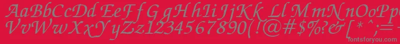 Chancery Font – Gray Fonts on Red Background