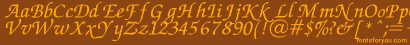 Chancery Font – Orange Fonts on Brown Background