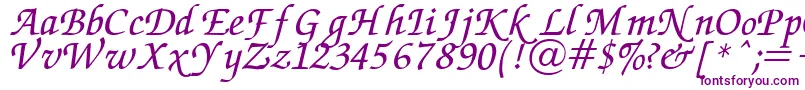 Chancery Font – Purple Fonts on White Background