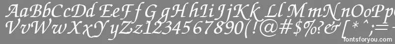 フォントChancery – 灰色の背景に白い文字