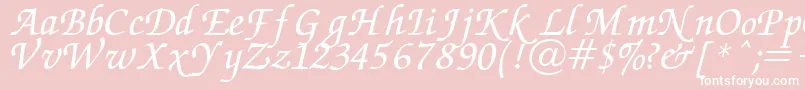 Chancery Font – White Fonts on Pink Background