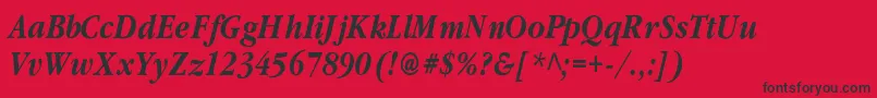 ClassicrussiancBolditalic Font – Black Fonts on Red Background
