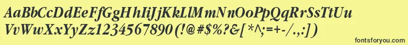 ClassicrussiancBolditalic Font – Black Fonts on Yellow Background