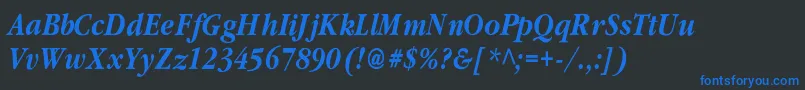 ClassicrussiancBolditalic Font – Blue Fonts on Black Background