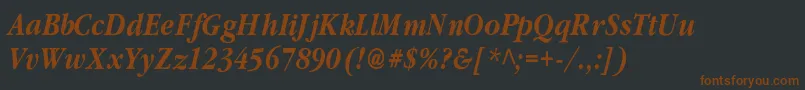 ClassicrussiancBolditalic Font – Brown Fonts on Black Background