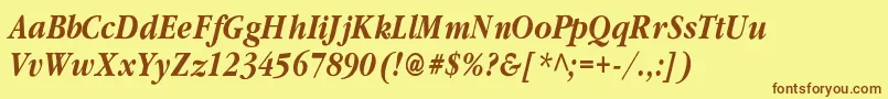 ClassicrussiancBolditalic Font – Brown Fonts on Yellow Background