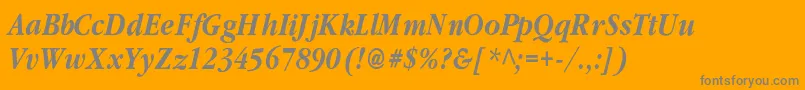 ClassicrussiancBolditalic Font – Gray Fonts on Orange Background