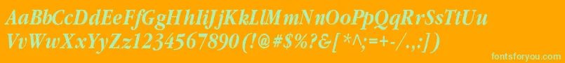 ClassicrussiancBolditalic Font – Green Fonts on Orange Background
