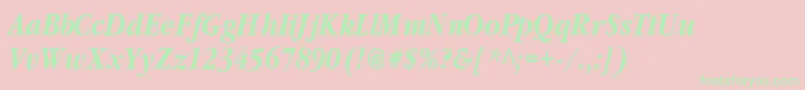 ClassicrussiancBolditalic Font – Green Fonts on Pink Background