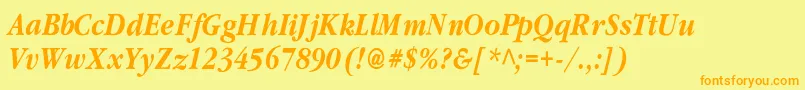ClassicrussiancBolditalic Font – Orange Fonts on Yellow Background