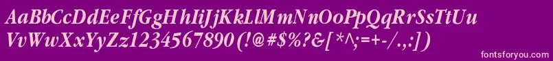 ClassicrussiancBolditalic Font – Pink Fonts on Purple Background