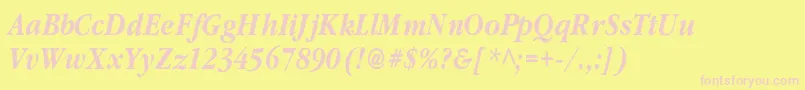ClassicrussiancBolditalic Font – Pink Fonts on Yellow Background
