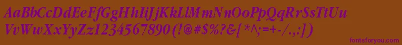 ClassicrussiancBolditalic Font – Purple Fonts on Brown Background