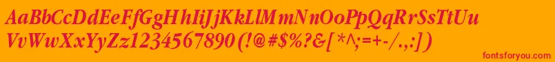 ClassicrussiancBolditalic Font – Red Fonts on Orange Background