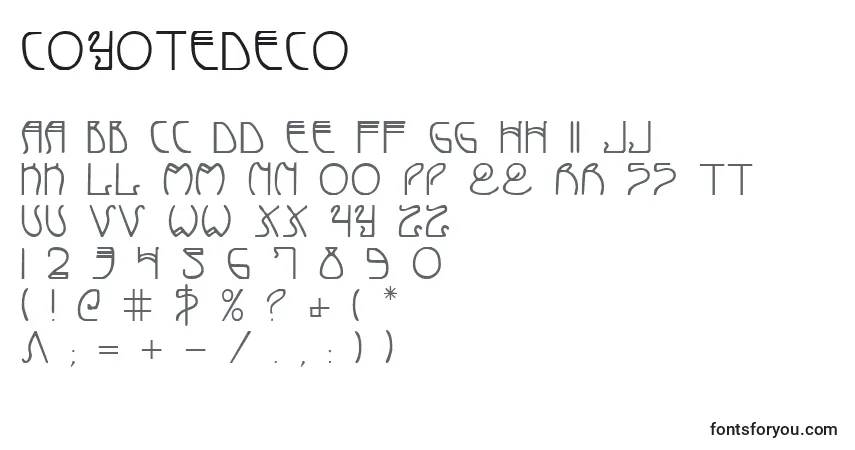 Schriftart CoyoteDeco – Alphabet, Zahlen, spezielle Symbole