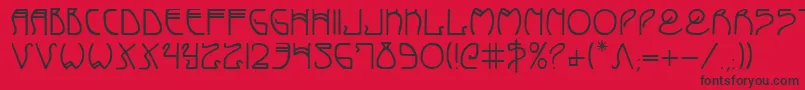 フォントCoyoteDeco – 赤い背景に黒い文字
