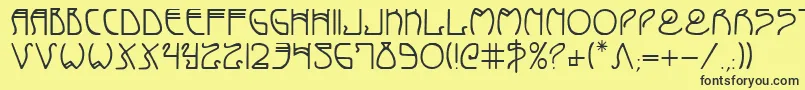 フォントCoyoteDeco – 黒い文字の黄色い背景