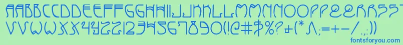 Шрифт CoyoteDeco – синие шрифты на зелёном фоне