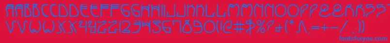 Шрифт CoyoteDeco – синие шрифты на красном фоне