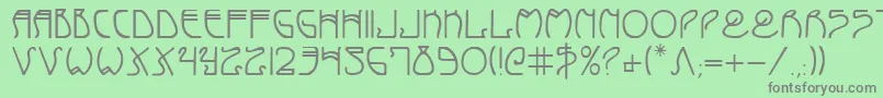 CoyoteDeco-fontti – harmaat kirjasimet vihreällä taustalla