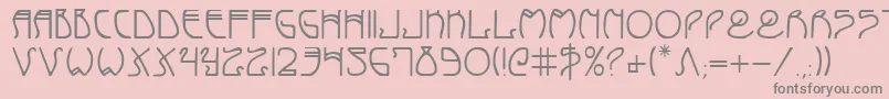 フォントCoyoteDeco – ピンクの背景に灰色の文字