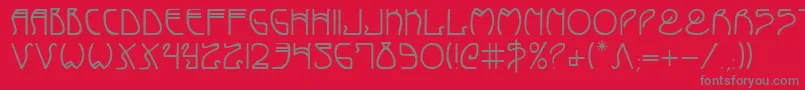 CoyoteDeco-fontti – harmaat kirjasimet punaisella taustalla