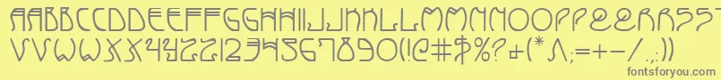 フォントCoyoteDeco – 黄色の背景に灰色の文字