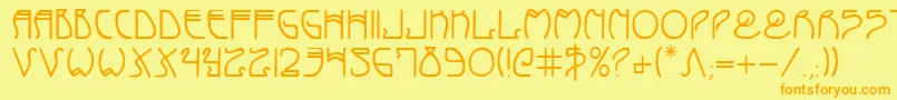 CoyoteDeco Font – Orange Fonts on Yellow Background