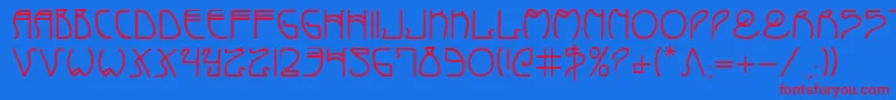 CoyoteDeco Font – Red Fonts on Blue Background