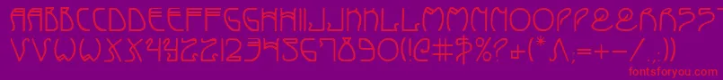 フォントCoyoteDeco – 紫の背景に赤い文字