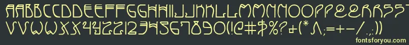 CoyoteDeco Font – Yellow Fonts on Black Background