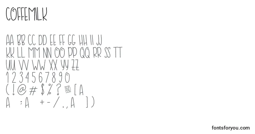 Czcionka CoffeMilk (115325) – alfabet, cyfry, specjalne znaki